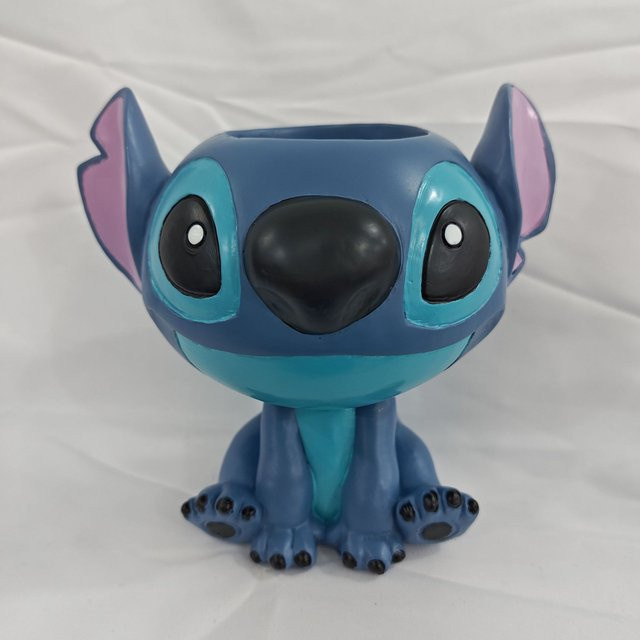 Disney Stitch Cartoonfigur Blumentopf aus Harz in Blau für die Schreibtischdekoration - Bild 1