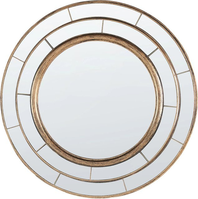 Beliani Dekospiegel BELCHITE in Gold, runder Wandspiegel im Boho-Stil, Durchmesser: 40 cm - Bild 1
