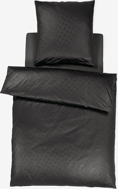 Joop Bettwäsche Mako-Satin aus Baumwolle mit floralem Design in Schwarz - Bild 1