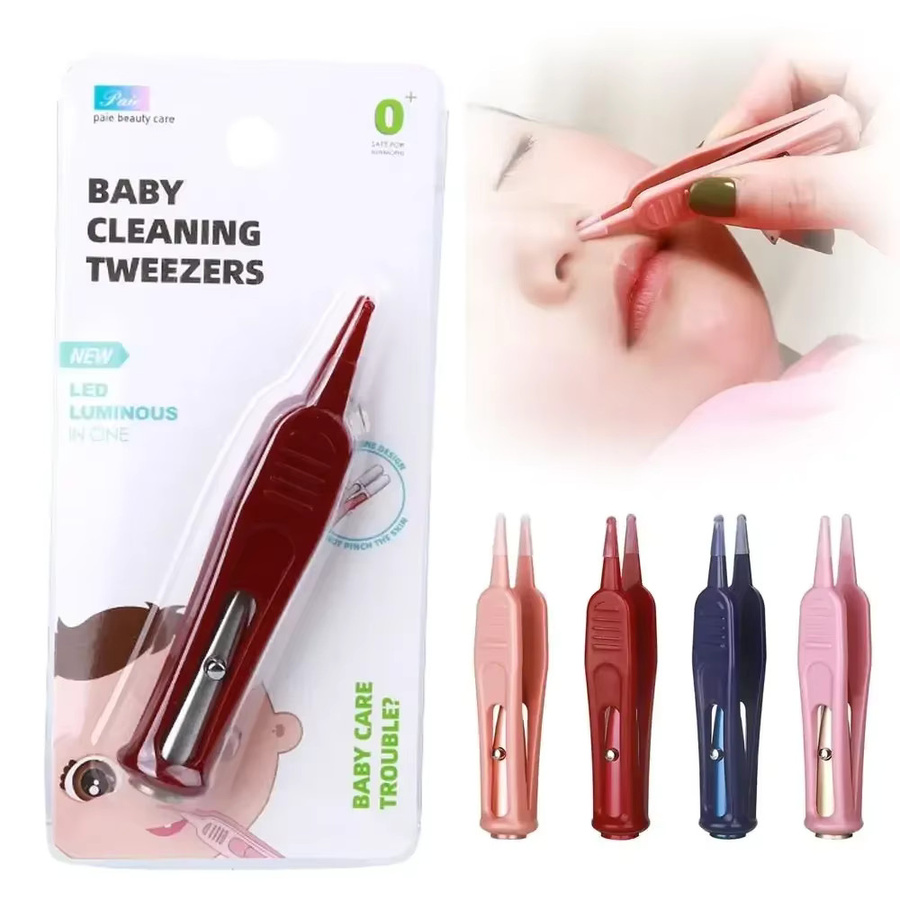Nabel Sicherheit Booger Clip Reinigungspinzette für Kinder mit LED Licht in Blau - Bild 2