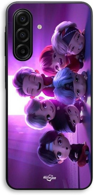 Samsung Galaxy A56 Handyhülle BTS Gruppe Animation Kpop Maniacase in Schwarz - Bild 1