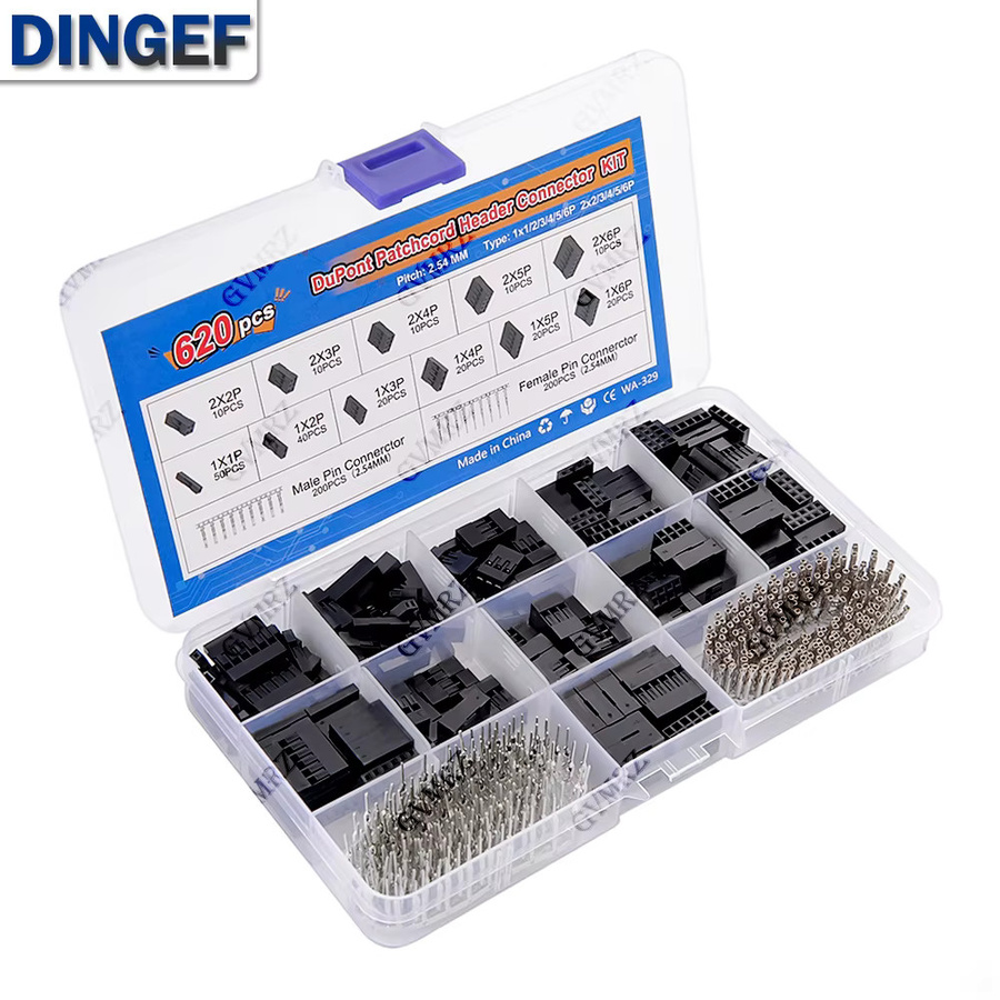 DuPont Header Connector Kit 620 Teile, 2,54mm Männlich und Weiblich Pin für Elektronik DIY, Schwarz - Bild 2