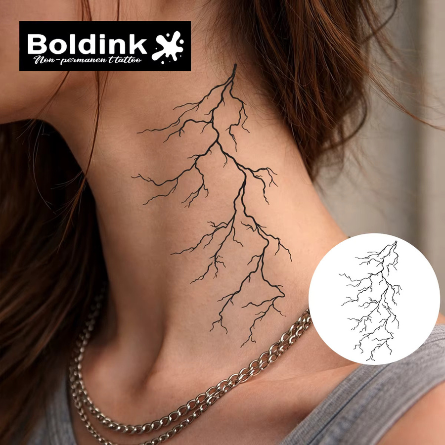 BOLDINK Cool Lightning Tattoo-Aufkleber, Unisex - Bild 2