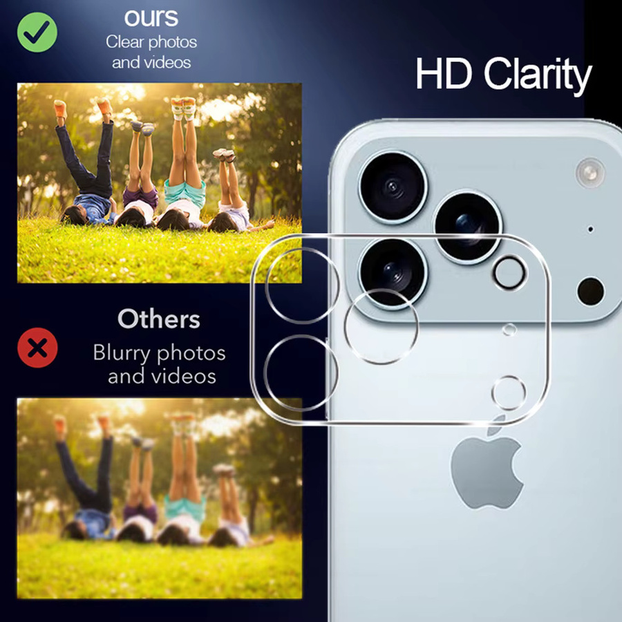 2er-Set 3D gebogenes gehärtetes Glas für iPhone 17 Pro Max und iPhone 17 Pro als transparenter Kamera-Objektivschutz und Linsenschutz - Bild 4