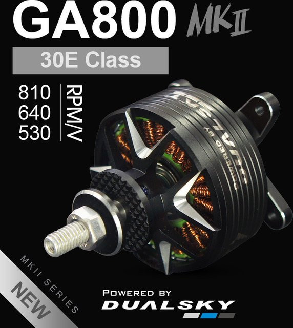 DualSky GA800R MKII Competition Edition Bürstenloser Motor in Schwarz für Starrflügler der 70E-Klasse mit 15-20cc - Bild 1