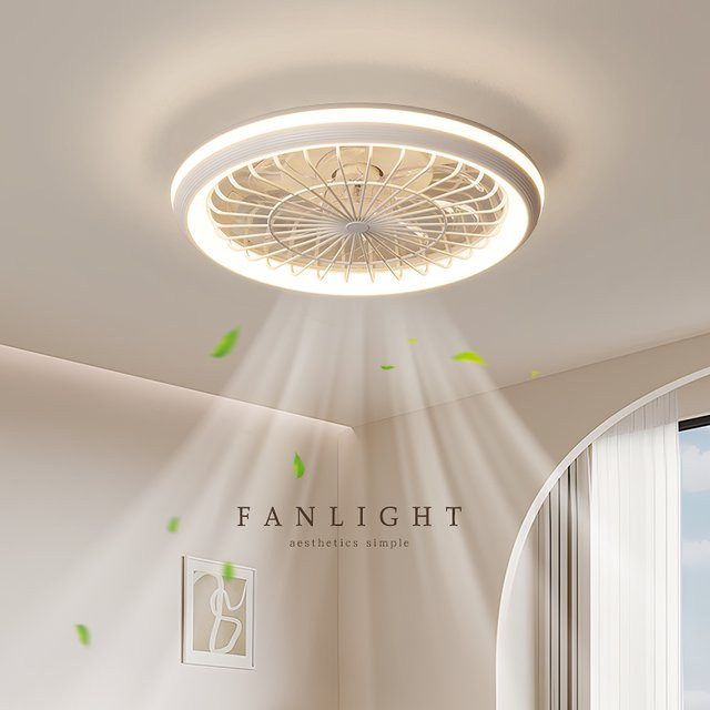 Juhaw Moderne LED Deckenventilatorleuchte mit Fernbedienung in Weiß für Wohnzimmer und Schlafzimmer - Bild 1