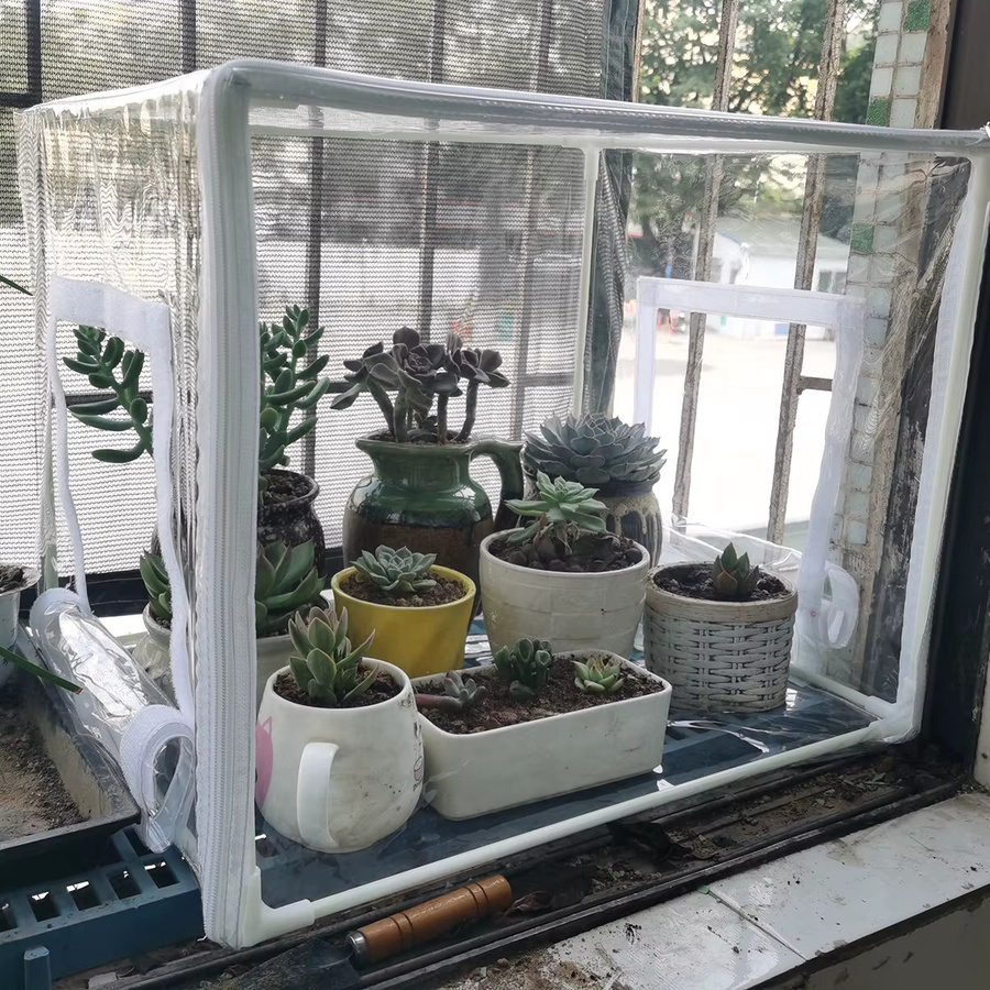 Gewächshaus und Sukkulentenunterschlupf als isolierende Abdeckung für Setzlinge, weiß und transparent, B/T/H: 25 x 25 x 25 cm - Bild 3