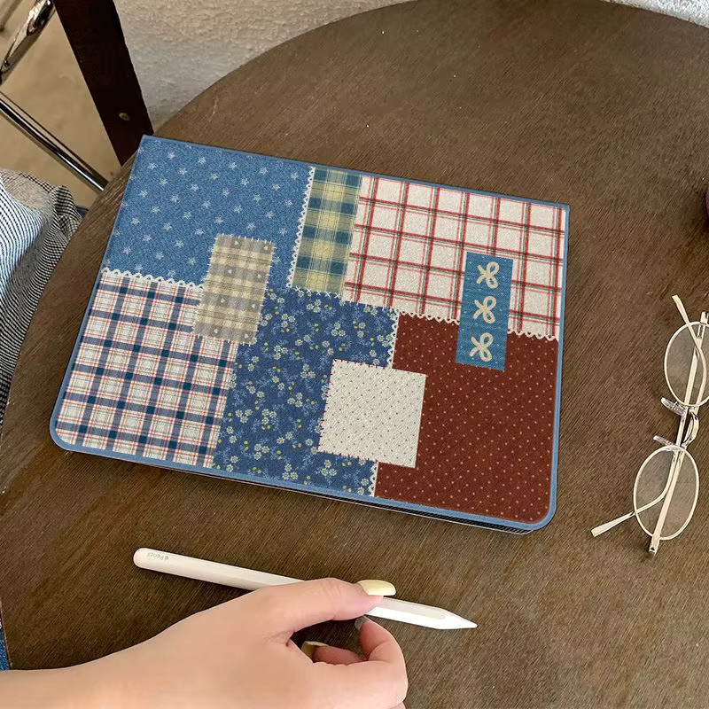 Tablet-Hülle mit Fragmentiertem Muster für Apple iPad Pro 10/11 Zoll, iPad Air 3, 4, 5 und iPad 9. Generation in Weiß/Mehrfarbig - Bild 3