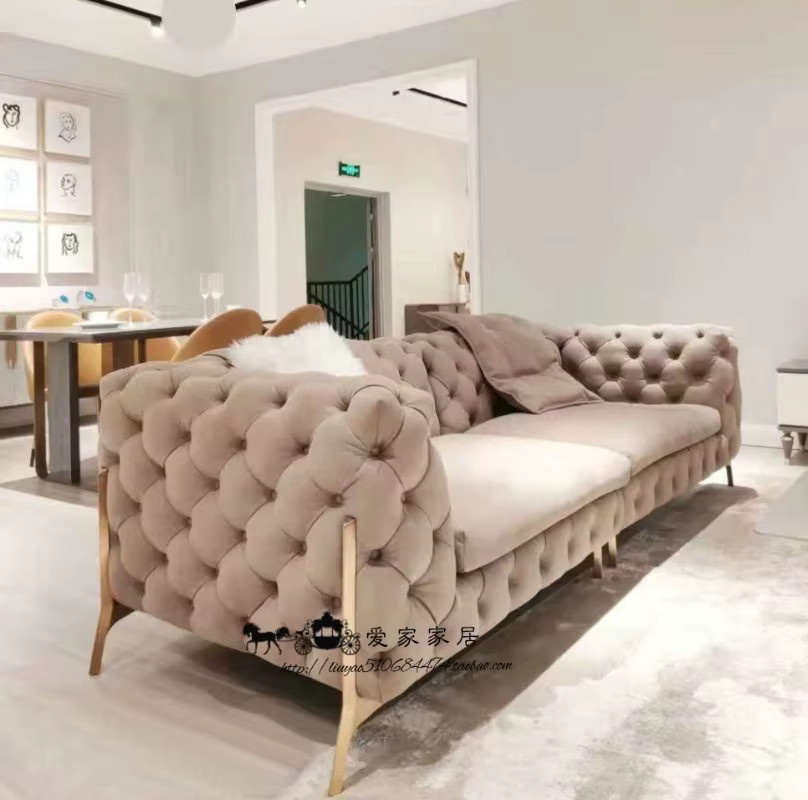 DUTRIEUX 2-Sitzer Wohnzimmersofa in Beige mit Stoffbezug und passenden Dekokissen im modernen Nordic-Design - Bild 2