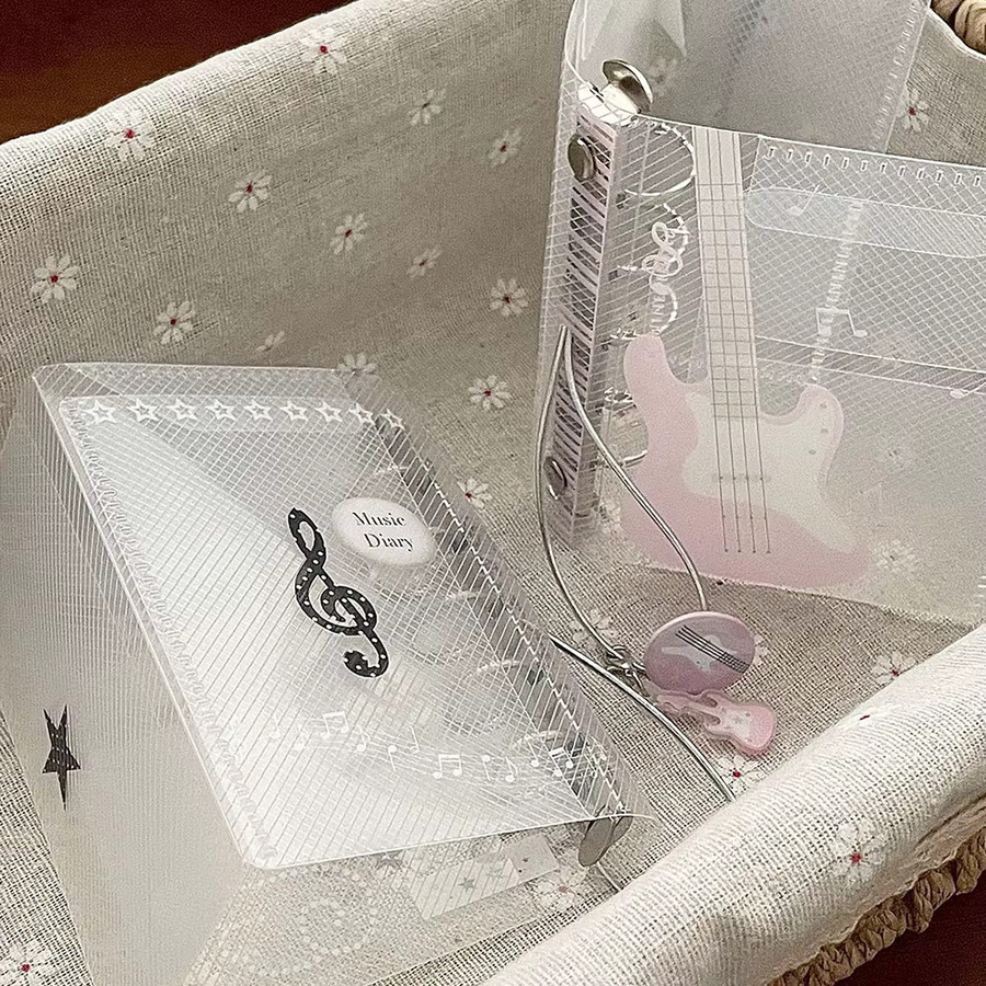 M5 Musik-Thema Ringbuch Notizbuch und Scrapbook aus PP, dreifach faltbarer Kartenorganizer und Fotoalbum in Multicolour - Bild 2