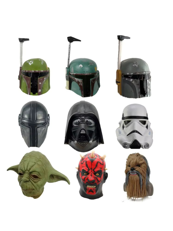 Star Wars Helm Meister Yoda Maske Mandalorianer Helm Boba Fett Latex Kapuze - Bild 4