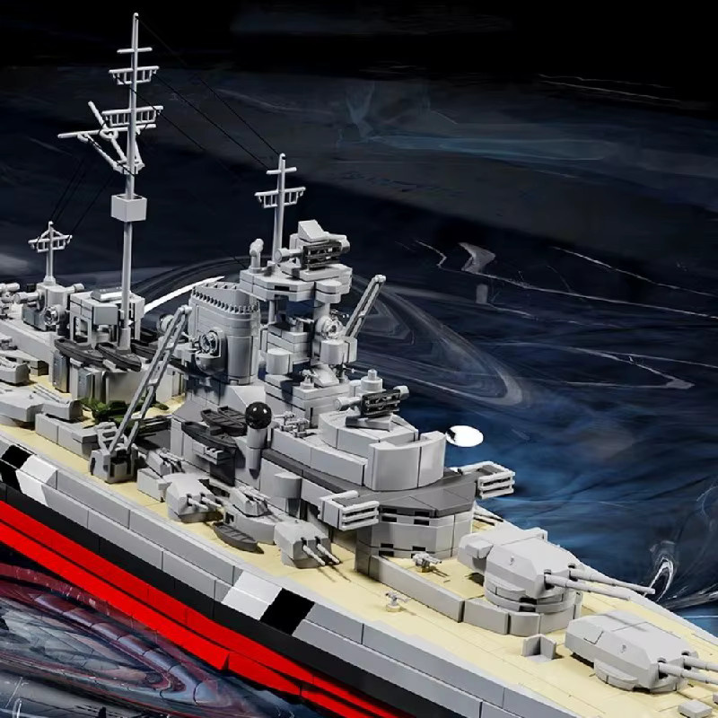 barweer Militärisches Schlachtschiff der Bismarck-Klasse, Klemmbausteine, 2686 Teile - Bild 4