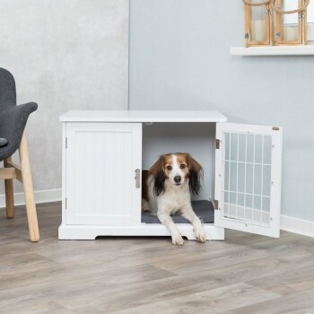 Trixie Home Kennel Hundehütte aus Holz in Weiß B: 73 cm, T: 53 cm, H: 53 cm - Bild 2