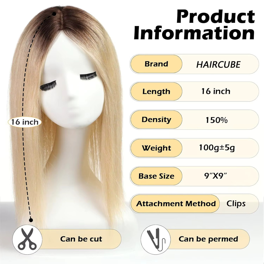 HAIRCUBE Haarteil Remy Echthaar, Braun zu Blond Ombré, 16 Zoll, Damen - Bild 4