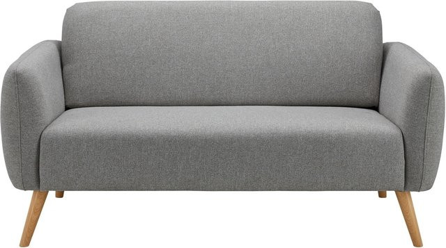 Bessagi Home Sofa Pia in Dunkelgrau aus Webstoff mit Holzgestell - Bild 1