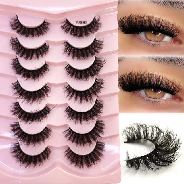 AMSDCN Wispy-Wimpern, Black, 7 Paar, Unisex - Bild 1