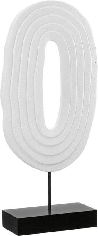 Gilde Standrelief Pezzo Dekoration aus Holz, oval, weiß/schwarz, 4er Pack, L: 7,5 cm, B: 17,5 cm, H: 39,5 cm - Bild 1