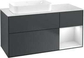 V&B Waschtischunterschrank Finion mit Wandbeleuchtung, Farbe Weiß lackiert, B/T: 120 x 60 cm - Bild 1