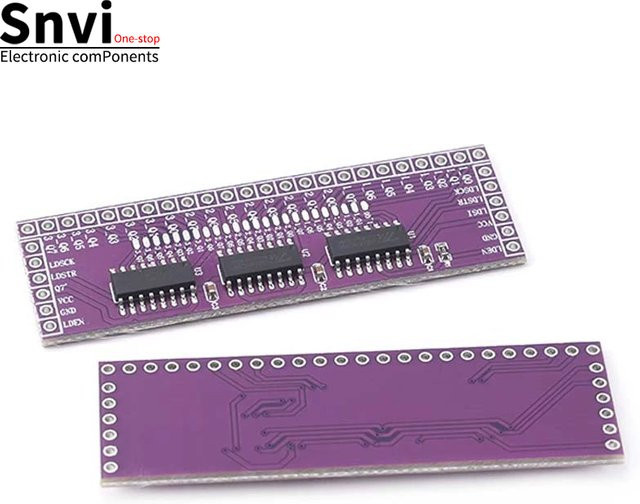 Snvi 74HC595 Seriell-zu-Parallel IO-Erweiterungsmodul Mikrocontroller-Pin-Expander mit 3 bis 24 Kanal Ausgangsanschluss und LED-Treiber in Purple - Bild 1