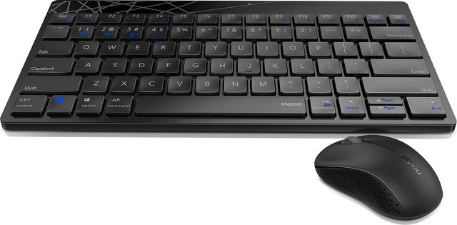Rapoo 8000M Kabelloses Tastatur-und-Maus-Set mit Bluetooth und 2.4 GHz in Schwarz (QWERTZ DE) - Bild 1