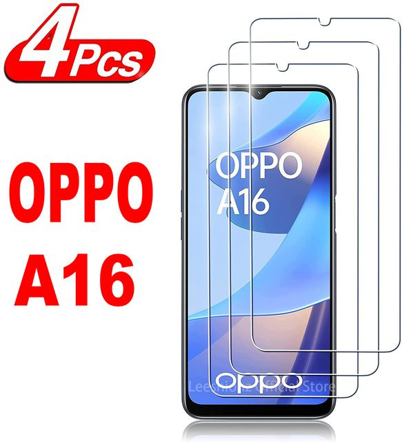 Leeshionz Displayschutzfolie aus gehärtetem Glas für OPPO A16, transparent, 2/4 Stück - Bild 1