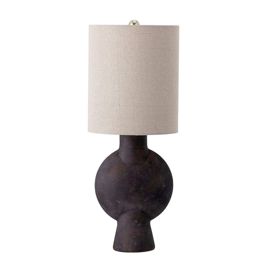 Bloomingville Sergio Tischlampe in Terrakotta und Braun mit Leinen-Schirm - Bild 1