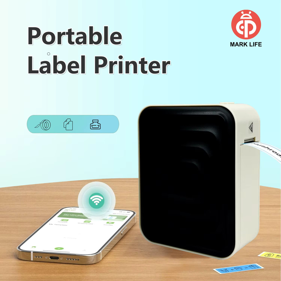 Marklife Mini-Thermoetikettendrucker M1 in Weiß, Bluetooth-Klebeetikettendrucker für Schule, Büro und DIY-Projekte - Bild 2
