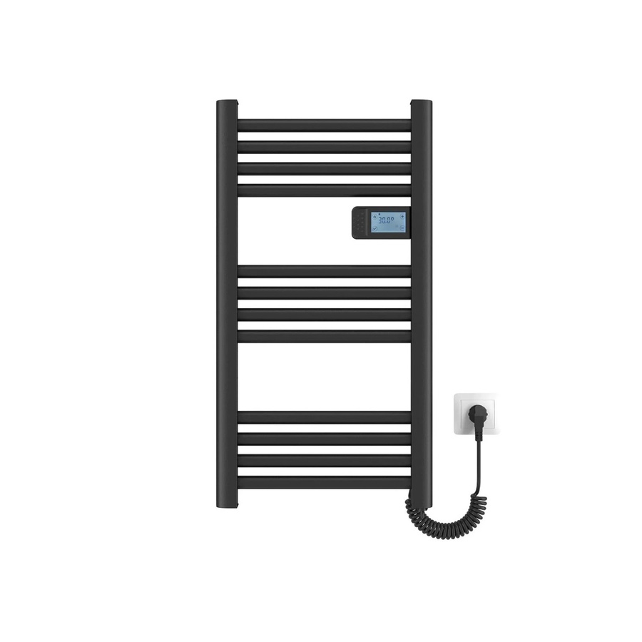 Emke Elektrischer Handtuchwärmer in Schwarz mit Thermostat, LED Display und Temperaturanzeige, B: 75 cm, H: 40 cm - Bild 2