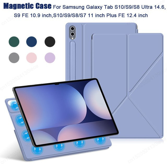 Magnetische Schutzhülle für Samsung Galaxy Tab S11 S10 Lite S9 S8 S7 FE Plus und Ultra 14,6 Zoll mit Bleistifthalter in Blau - Bild 1