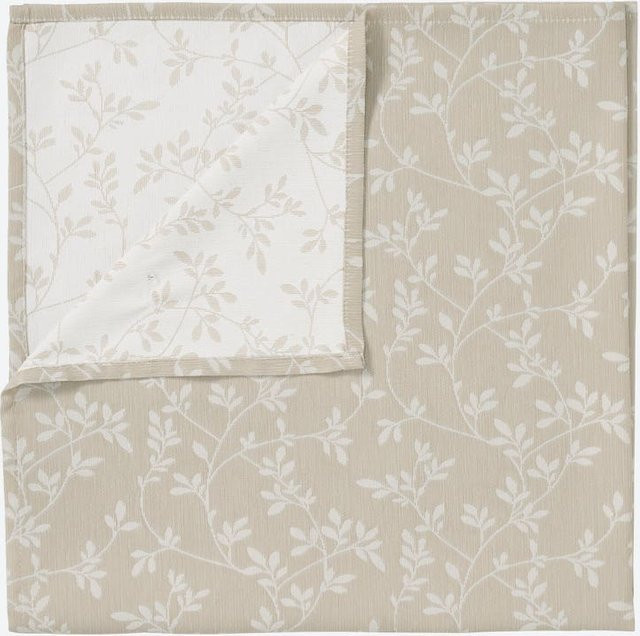 NKD Mitteldecke mit floralem Ranken-Design in Beige, B/T: 80 x 80 cm, Jacquard-Polyester - Bild 1