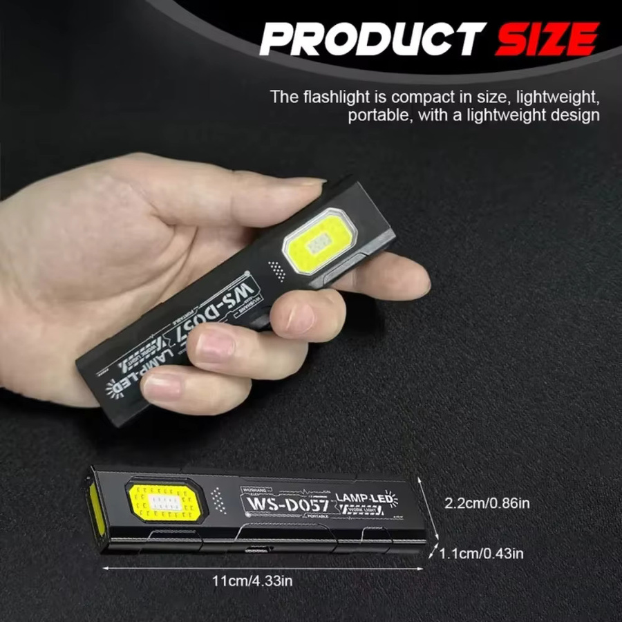 KDULIT LED COB Schlüsselanhänger Taschenlampe in Schwarz mit Magnet und USB-Wiederaufladung als tragbare Mini-Arbeitsleuchte und Notfall-Laterne - Bild 4