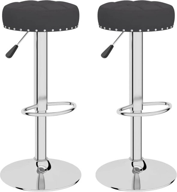 DELUKE Barhocker KENTR 2er Set Schwarz aus Stoff, höhenverstellbar und drehbar - Bild 1
