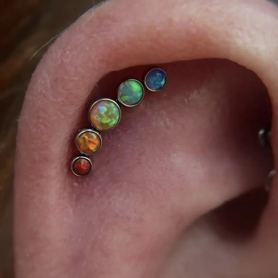 ZOORBODY JEWELRY Ohrstecker Titan, Opal, Unisex - Bild 3
