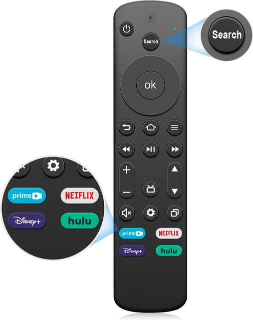 SZILBZ Ersatzfernbedienung für Insignia, Toshiba und Pioneer Smart-TVs, IR-Fernbedienung in Schwarz - Bild 1