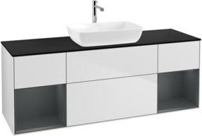 V&B Waschtischunterschrank Finion in Weiß mit LED-Beleuchtung und Regalfach, Breite: 160 cm - Bild 1
