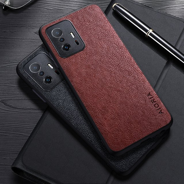 Luxus Leder Business Schutzhülle für Xiaomi 11T Pro und Xiaomi 11T in Braun - Bild 1