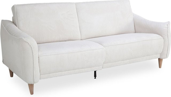 3-Sitzer Sofa SANSIBAR SALTUM in Beige mit Ribcord-Stoff und Eichengestell, B/T/H: 198 x 88 x 80 cm