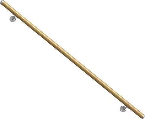 Dolle Handlauf-Komplettset aus Buche in Braun, Rund, Länge: 150 cm, Durchmesser: 4 cm - Bild 1