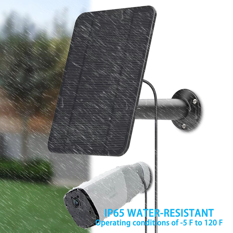 4W Solarpanel in Schwarz kompatibel mit Eufycam 2, 2 Pro, 2C, 2C Pro, E, SoloCam E20 und E40 mit 4m Stromkabel - Bild 4