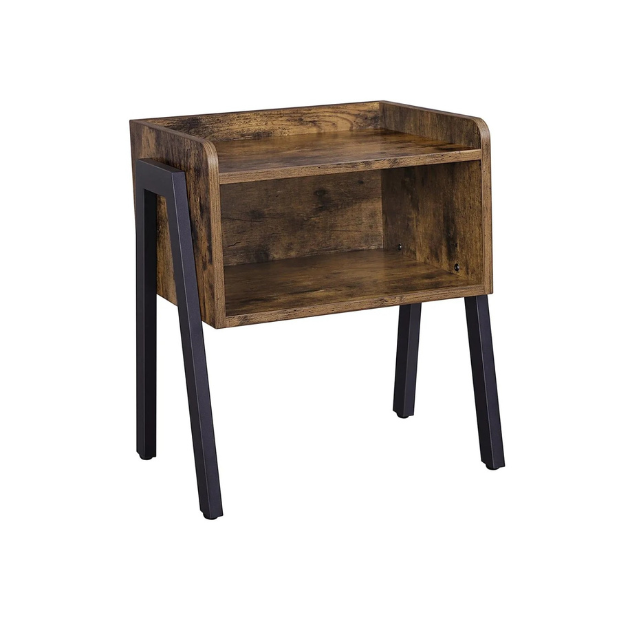 Vasagle Nachttisch im Industrial Style, Braun-Schwarz, B/T/H: 42 x 52 x 35 cm - Bild 2