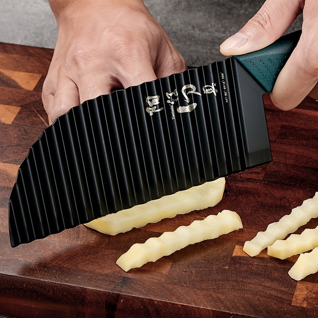 Multifunktionales Wellenmesser von PLYS für Kartoffelchips und Gemüse, Grün/Schwarz - Bild 1