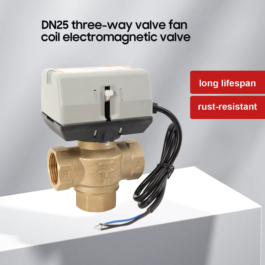 Dreiwege-Motorventil aus Messing für VC6013 Gebläsekonvektoren mit AV220V Elektroventil in DN25 (1/2'' 3/4'' 1'') - Bild 2