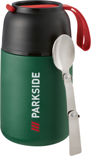 PARKSIDE Isolier-Lunchbehälter aus Edelstahl in Grün, auslaufsicher und mit Besteck - Bild 1