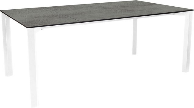 Stern Ausziehtisch Penta Aluminium in Weiß mit Tischplatte Silverstar Zement, B/T: 100 x 160/210 cm - Bild 1