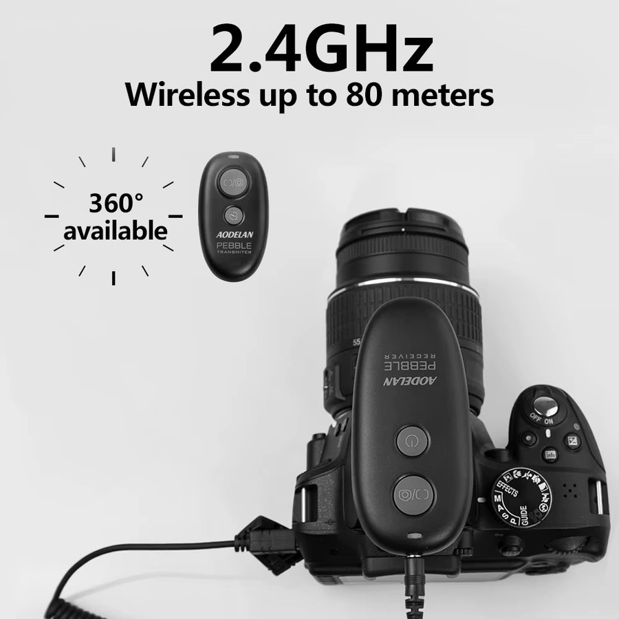 AODELAN 2,4 GHz kabelloser Fernauslöser mit 80 m Reichweite für Fujifilm X-E5 X-M5 X-T50 X-T200 X-S20 X-S10 GFX100RF X-E4 GFX100II in Schwarz - Bild 2