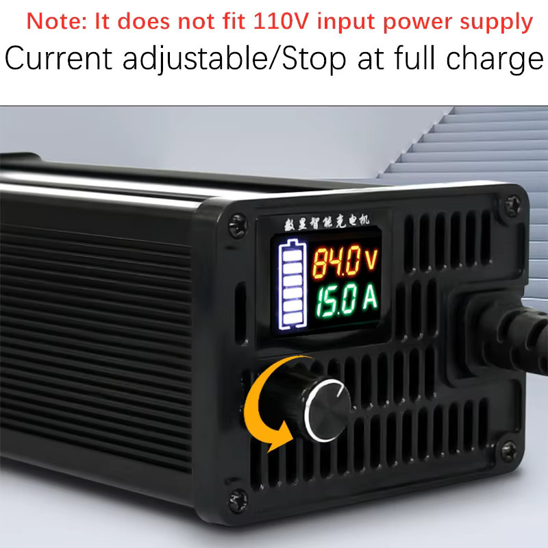 Southrol Lithium-Batterie Ladegerät für Li-Ion und LiFePO4 in Schwarz mit einstellbarem Strom von 10A bis 20A für 20S 21S 24S Spannungen - Bild 3