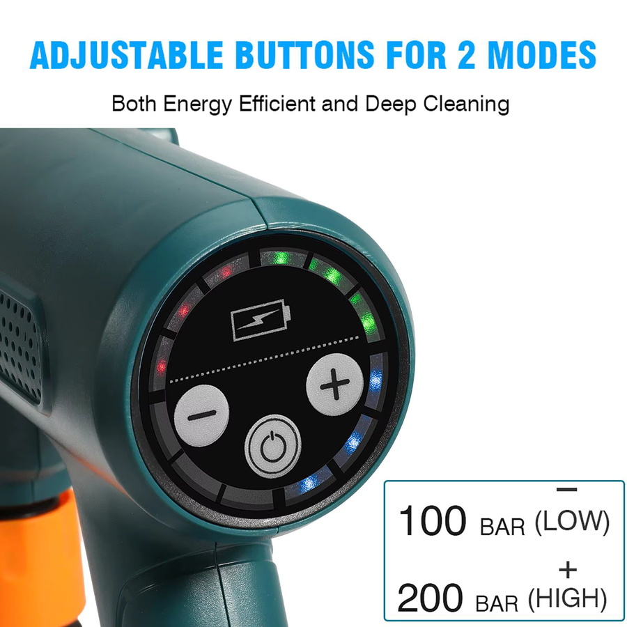 Bürstenloser elektrischer Hochdruckreiniger mit 3500W und 200Bar für Makita 18V Akku LXT, Akku-Autowaschanlage und Gartenbewässerungswerkzeug - Bild 4