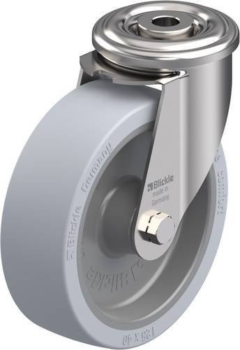 Blickle LIXR-POSI 125G-SG-OF Lenkrolle aus Edelstahl in Grau mit 125 mm Rad-Durchmesser und 120 kg Tragfähigkeit - Bild 1