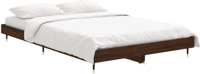 vidaXL Bettgestell ohne Matratze Eiche Braun B: 120 cm, T: 193 cm, H: 123 cm - Bild 1