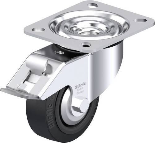 Blickle L-POEV 80G-FI-FA Stahlblech-Lenkrolle in Silber, Rad-Durchmesser: 80 mm, Tragfähigkeit: 140 kg - Bild 1